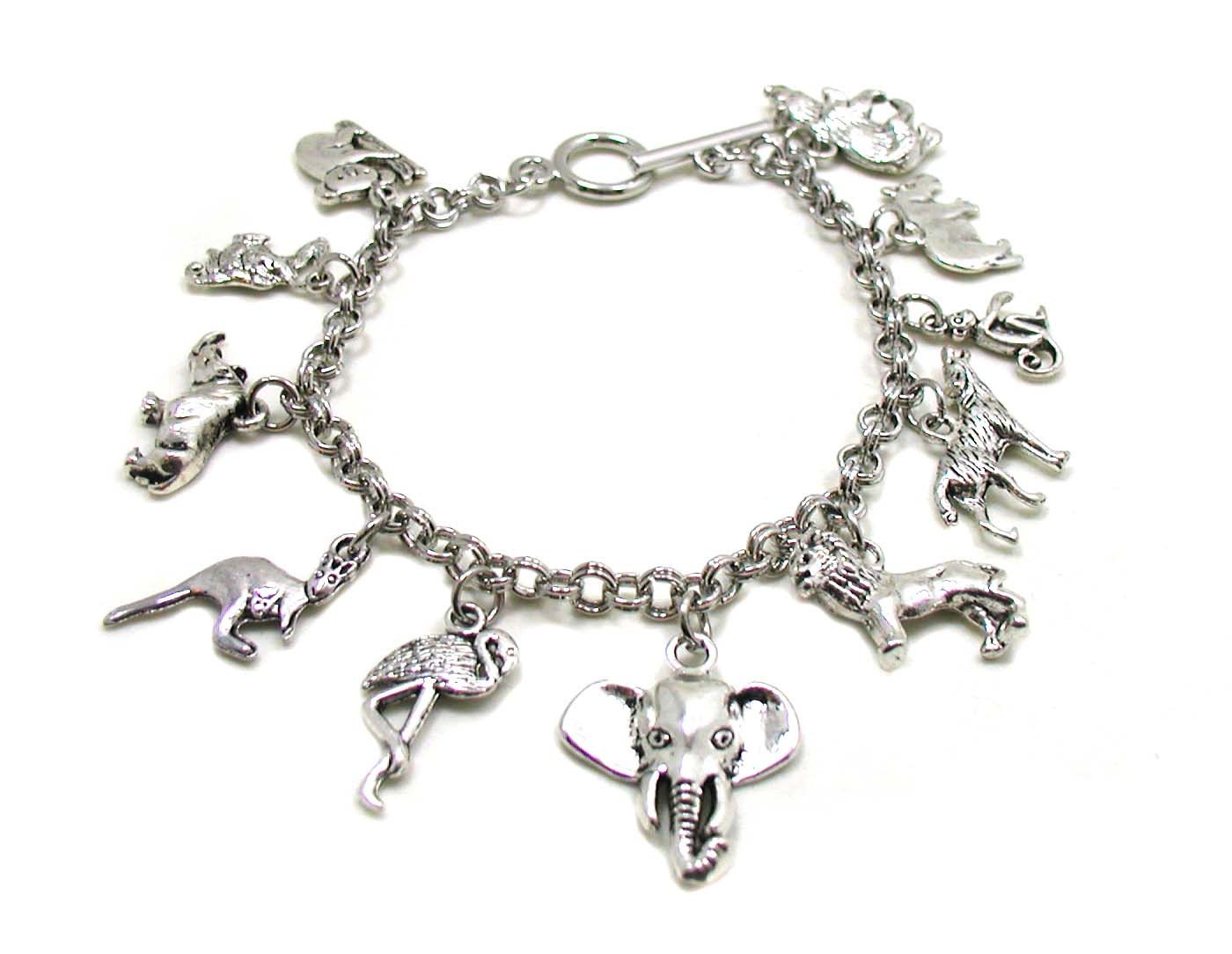 Zoo Animal Charm Bracelet Animals Bracelet Zoo Animals Etsy