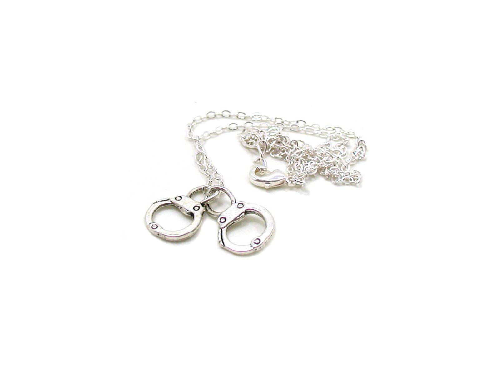 Handcuff Necklace Handcuff Charm Necklace Charm Jewelry Etsy