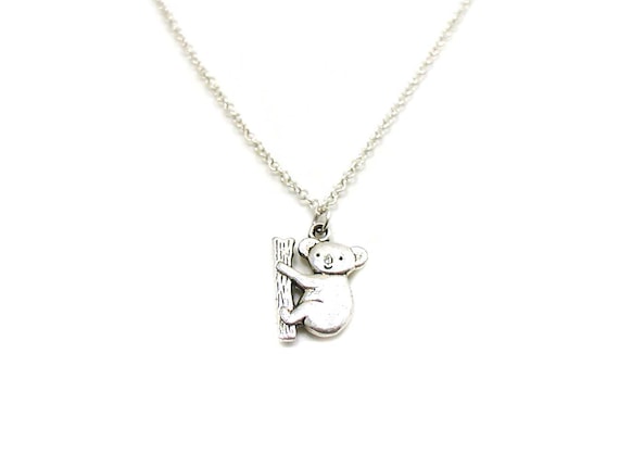 Koala Bear Necklace Bear Necklace Zoo Animal Koala Bear Charm Necklace Silver Koala Necklace Koala Bear Jewelry Australian Koala Bear Etsy Canada