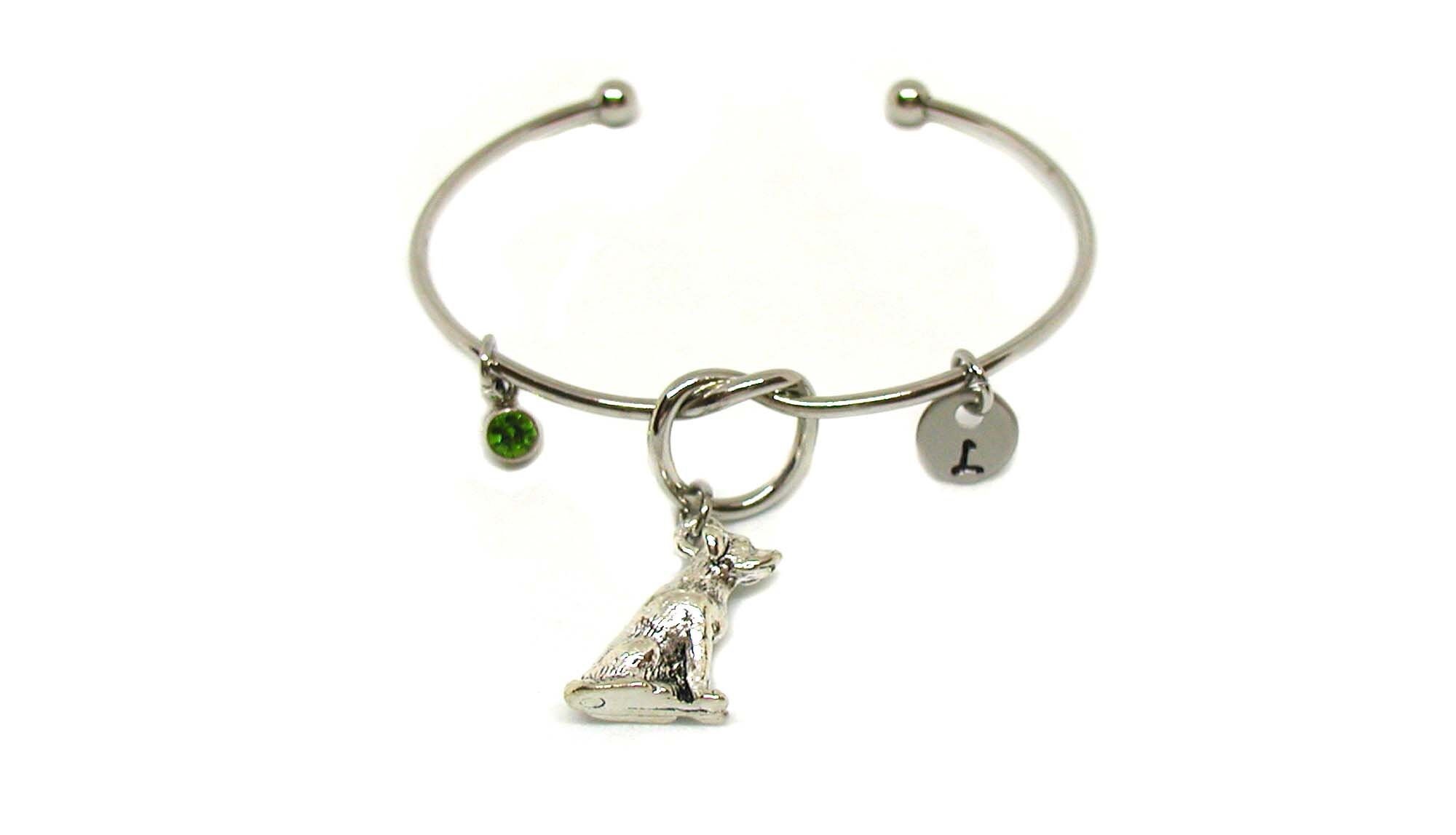 Labrador Knot Bracelet, Labrador Knot Bangle, Labrador Jewelry, Silver Lab Bangle, Stainless Steel Bangle, Lab Dog Bracelet, Animal Lover