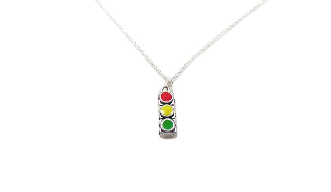 Traffic Signal Necklace Traffic Light Necklace Stoplight Etsy