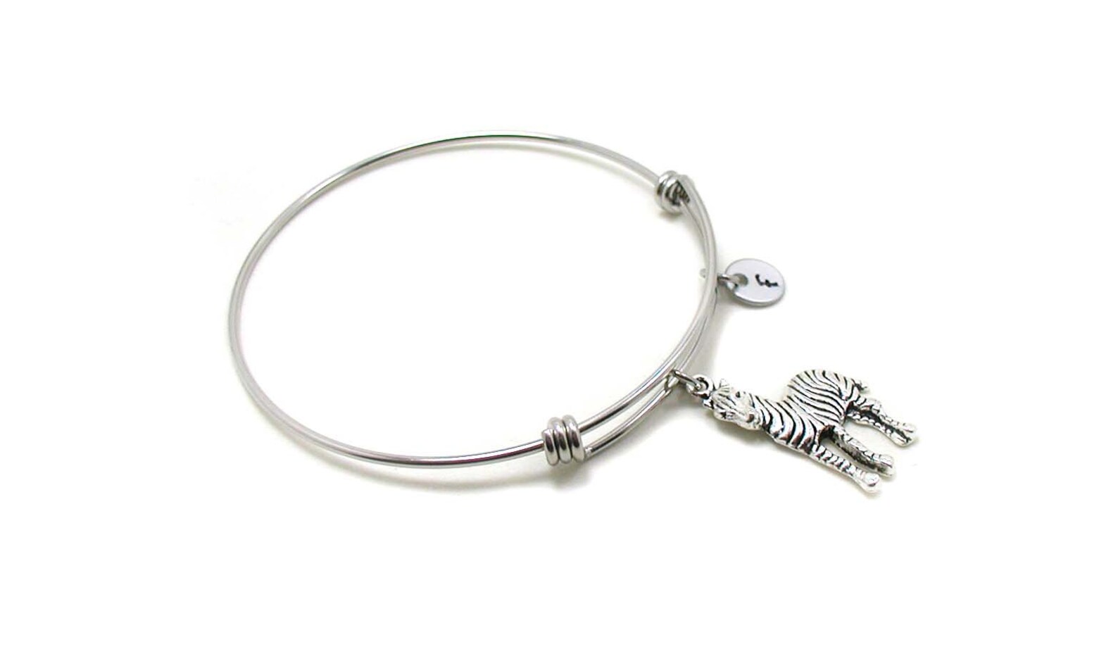 Zebra Bangle Zebra Charm Expandable Bangle Charm Bangle Etsy
