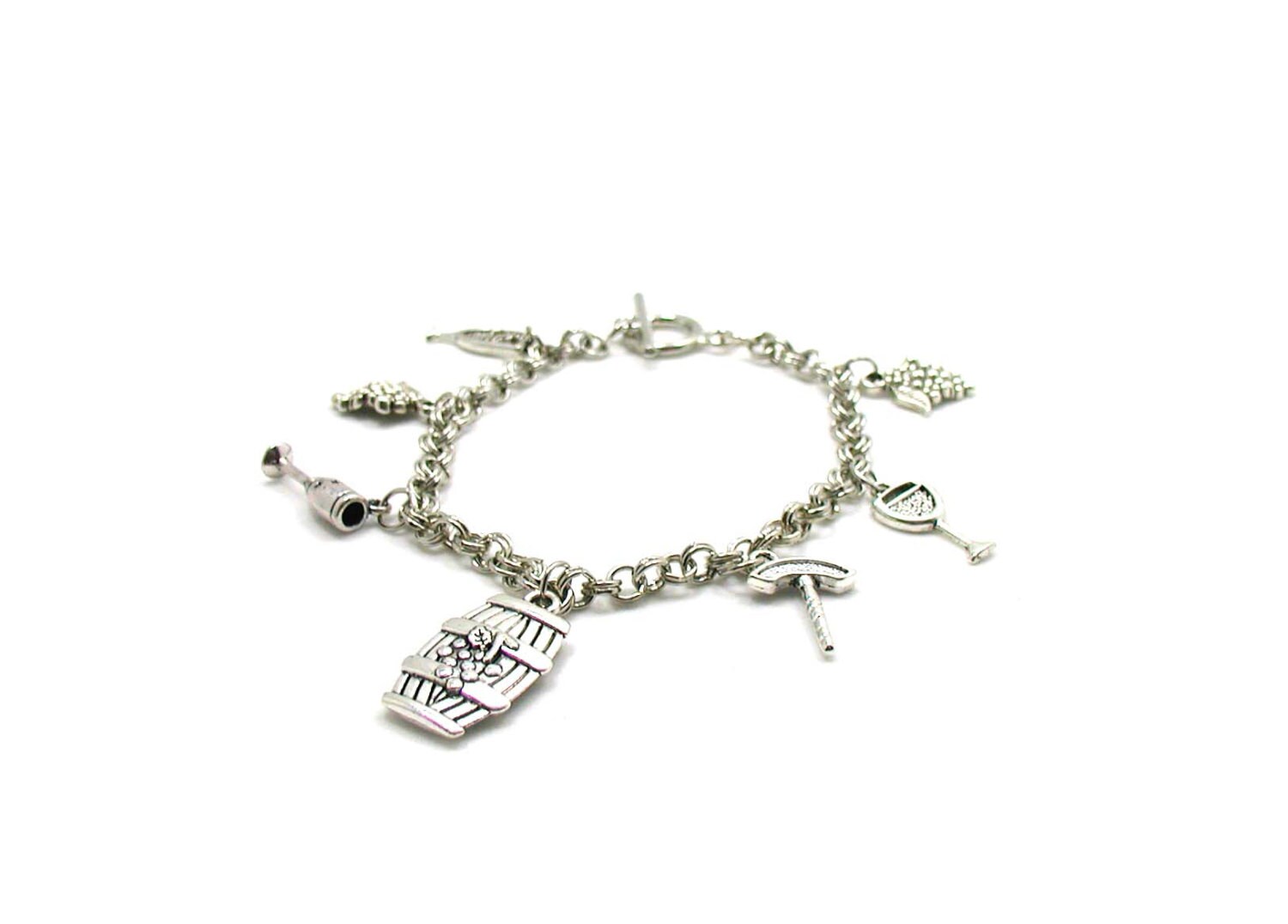 Wine Charm Bracelet Wine Bracelet Wine Theme Charm Etsy