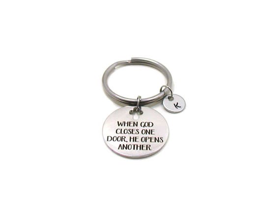 When God Closes One Door He Opens Another Cross Key Chain Etsy