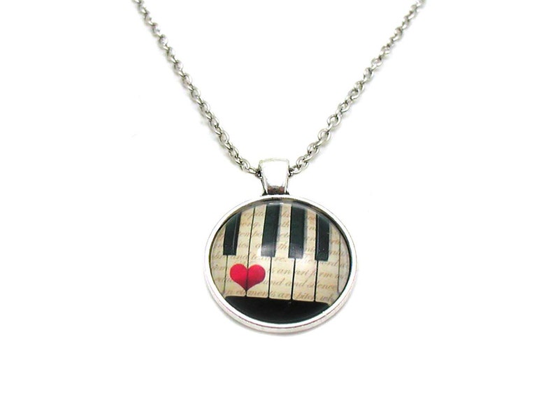 Piano Necklace Musicians Necklace Piano Keys Charm Picture Etsy
