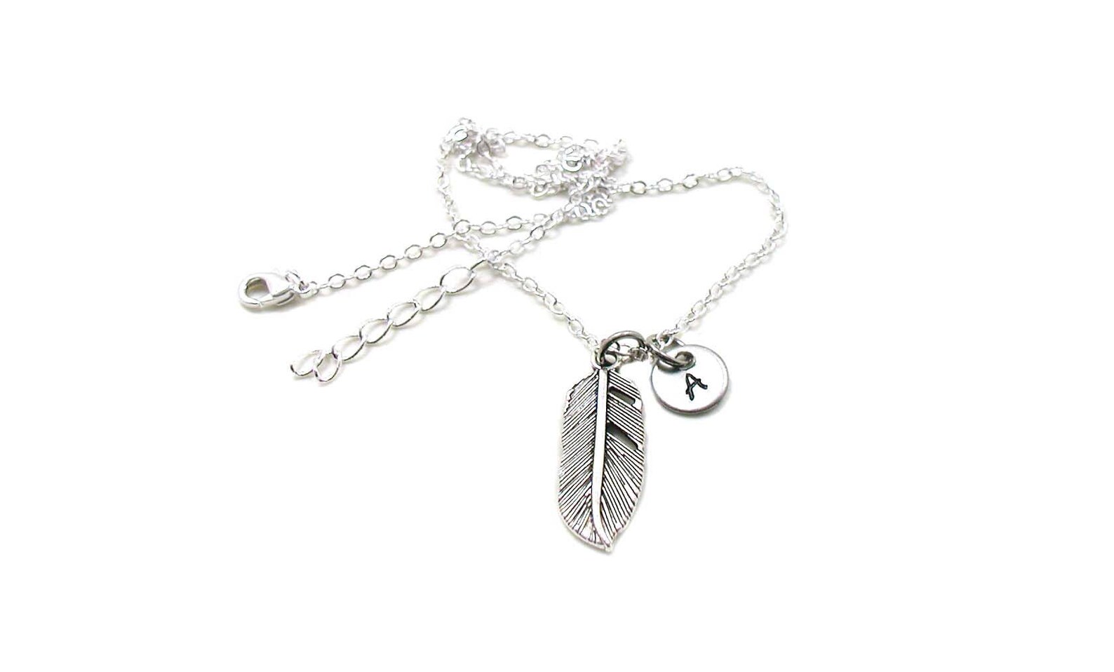Feather Necklace Feather Charm Feather Jewelry Feather Etsy