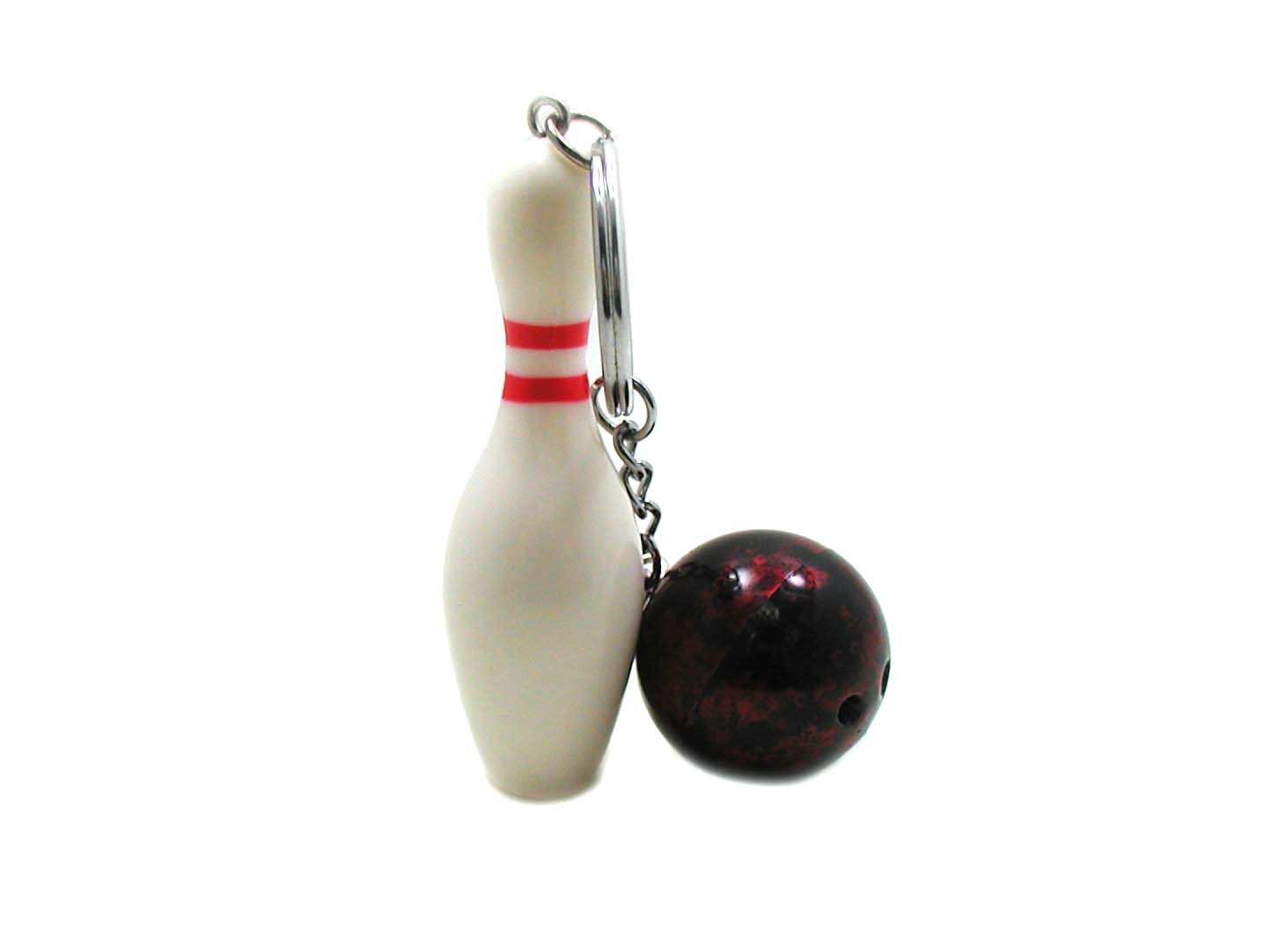 Red Bowling Ball Keychain Bowling Key Ring Sports Keychain Etsy
