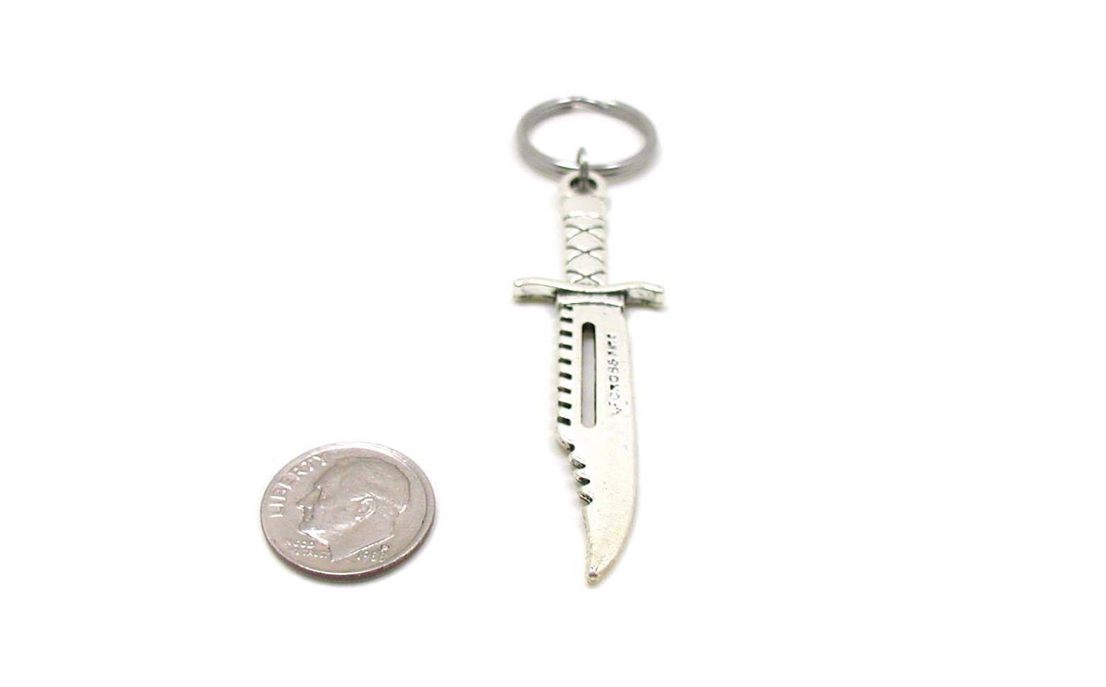 Silver Dagger Keychain Dagger Key Ring Dagger Knife Etsy