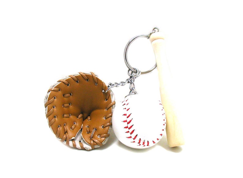 Baseball Keychain Baseball Key Ring Sports Keychain Etsy