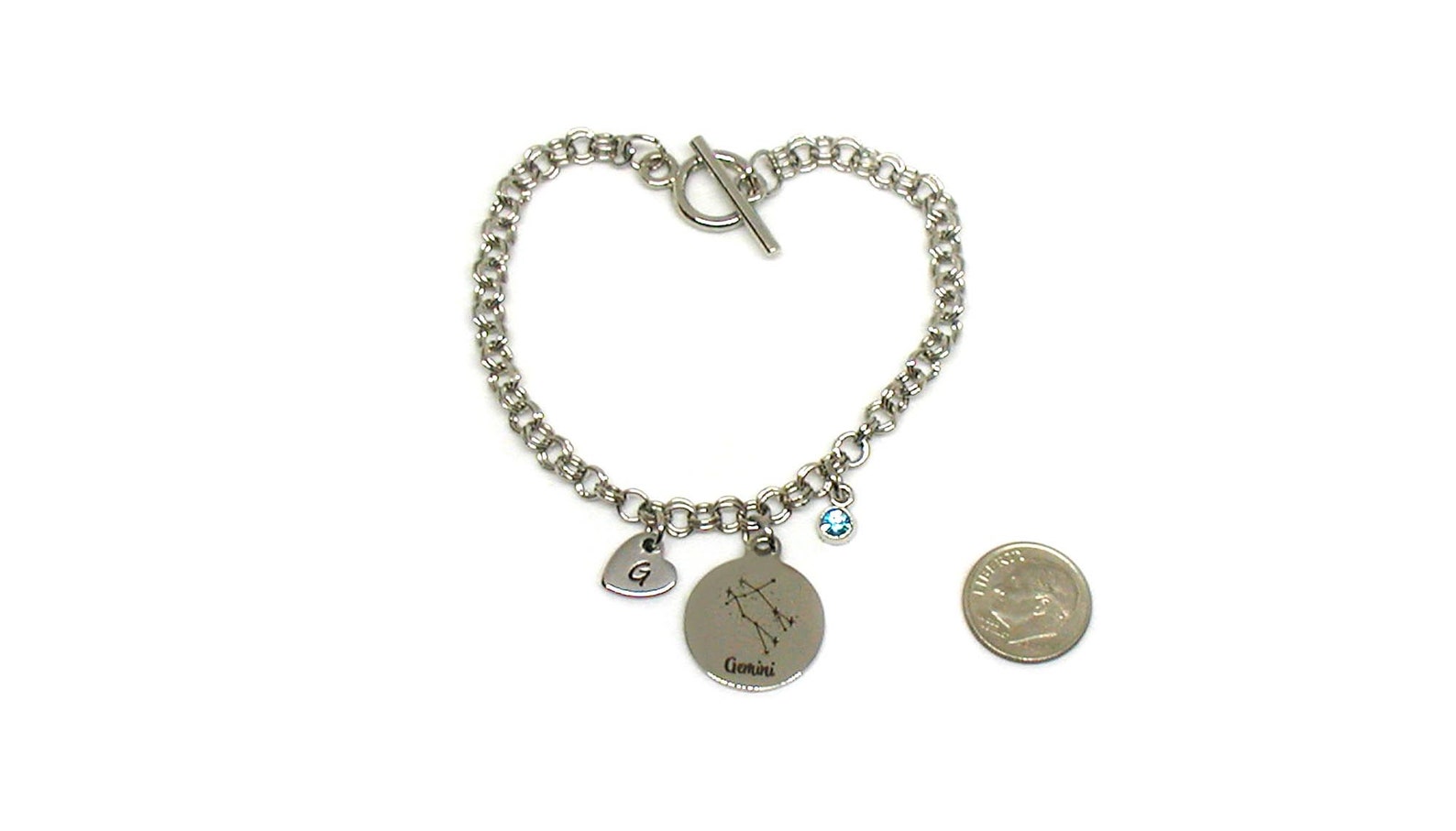 Gemini Charm Bracelet Zodiac Bracelet Astrology Bracelet Etsy