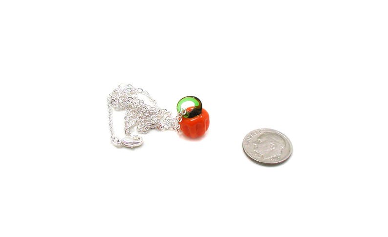 Fall Necklace Lamp Work Necklace Halloween Necklace Pumpkin Jewelry Halloween Jewelry Pumpkin Pendant Pumpkin Necklace Jack O Lantern