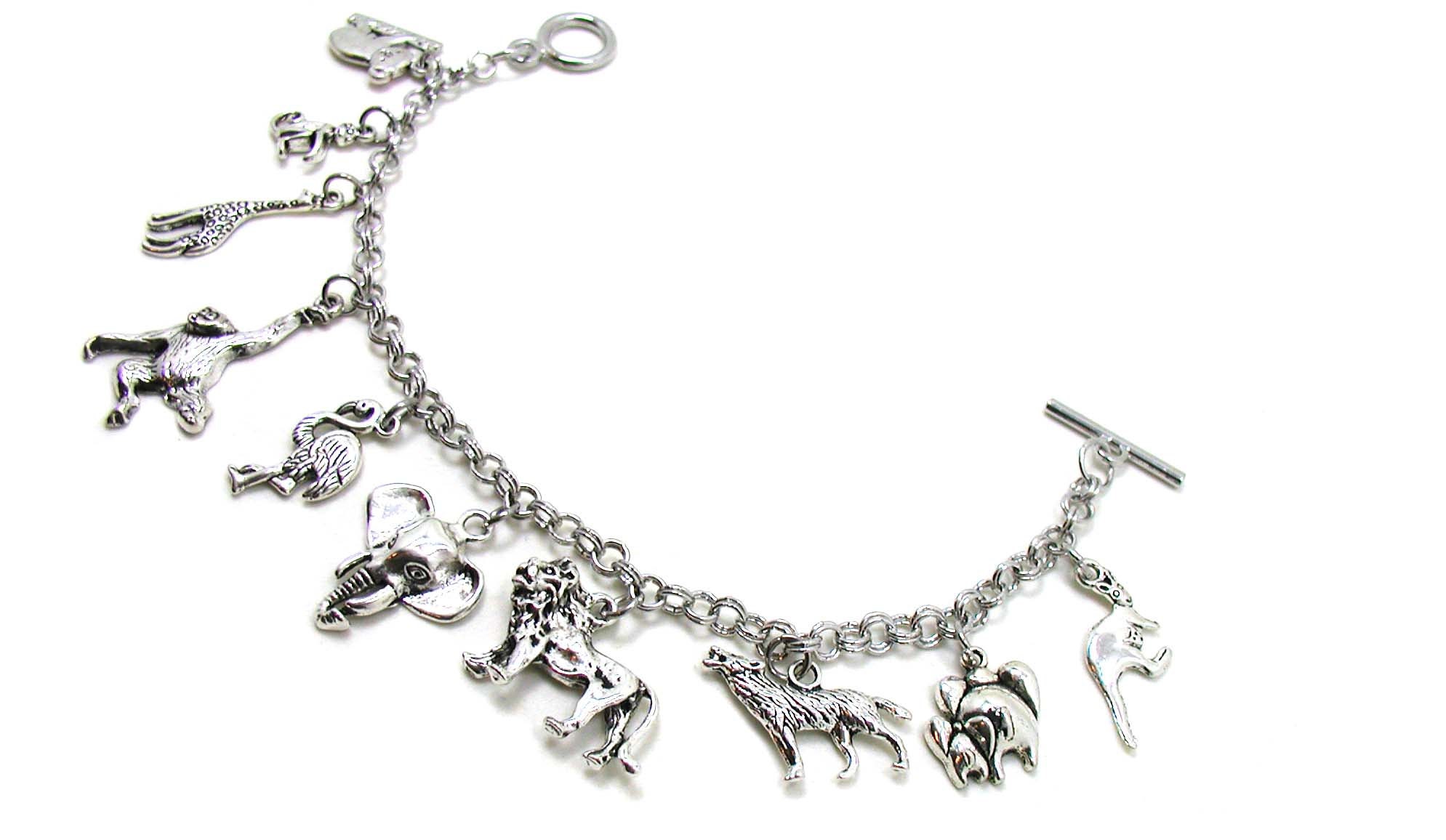 Zoo Animal Charm Bracelet Animals Bracelet Zoo Animals Etsy