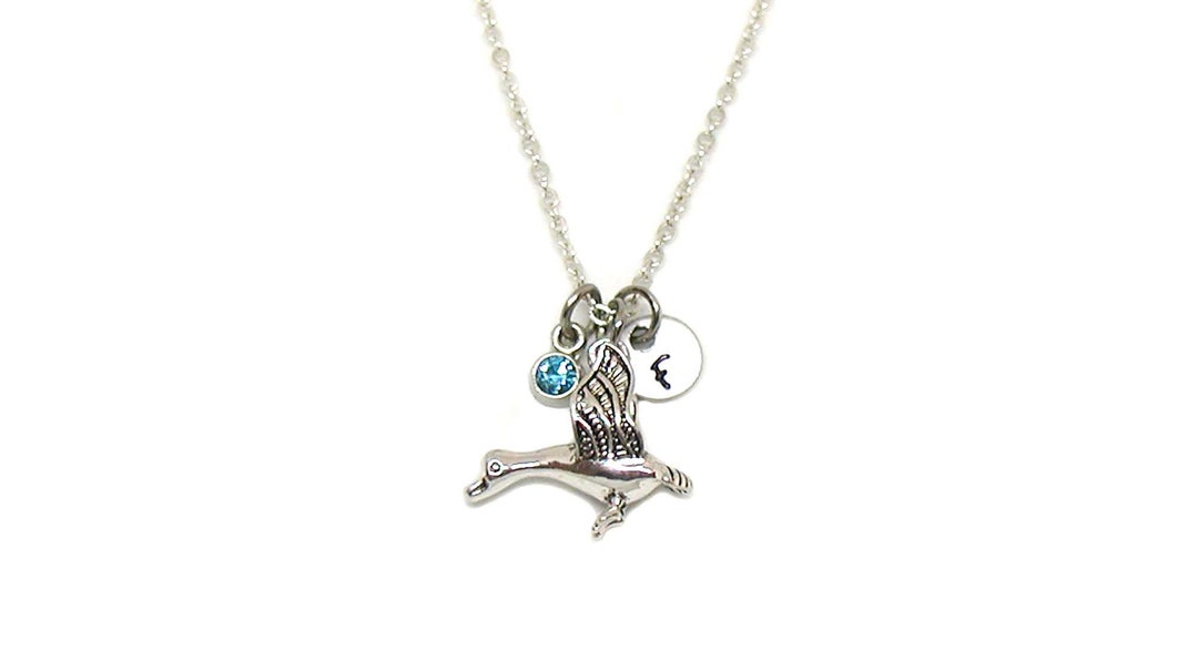 3D Goose Necklace, Silver Goose Pendant, Bird Charm, Flying Duck Charm ...