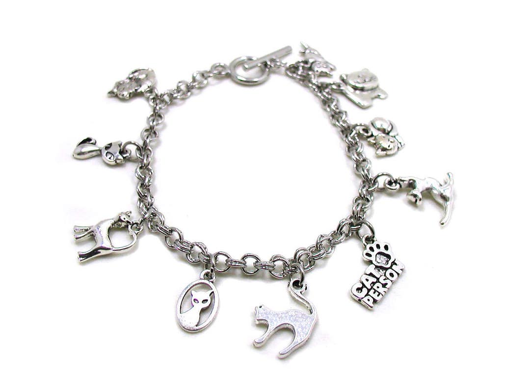 Cat Charm Bracelet, Animal Bracelet, Pet Charm Bracelet, Best Friend