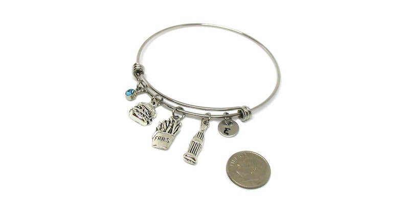 Burger Fries and Soda Pop Bangle, Fast Food Meal Themed Gift ...