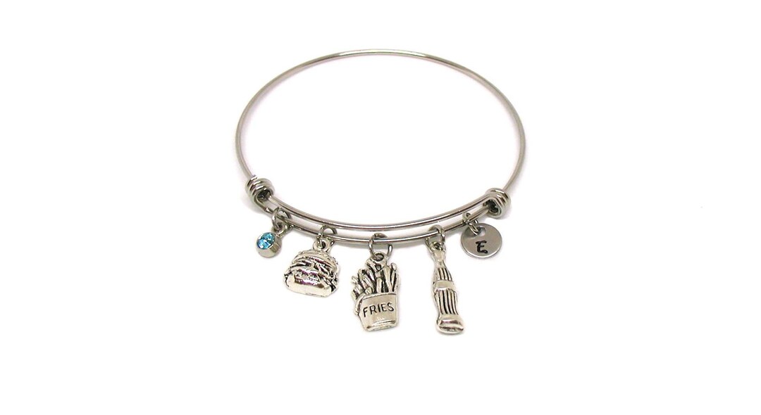 Burger Fries and Soda Pop Bangle, Fast Food Meal Themed Gift ...