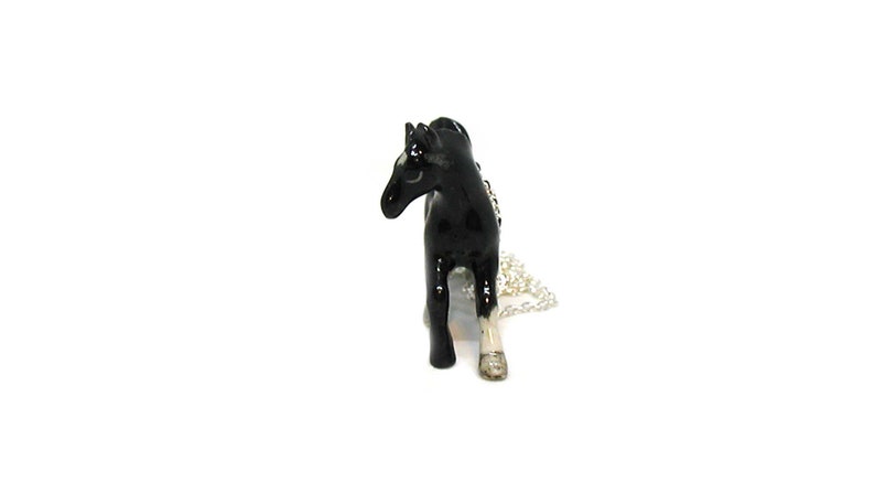 Black Horse Necklace, Black Stallion Necklace, Horse Jewelry, Black Horse Pendant, Black Stallion Charm, Equestrian Necklace, Horse Lover image 4