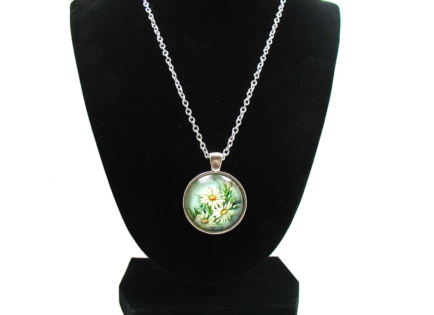 Daisy Necklace Daisy Pendant Charm Necklace Charm Jewelry Etsy