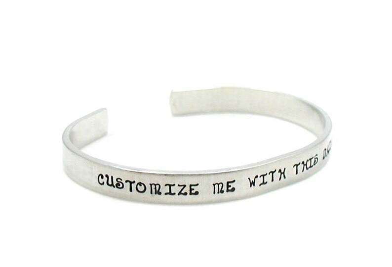 Customized Bracelet Cuff Personalized Bracelet Cuff Aluminum Etsy