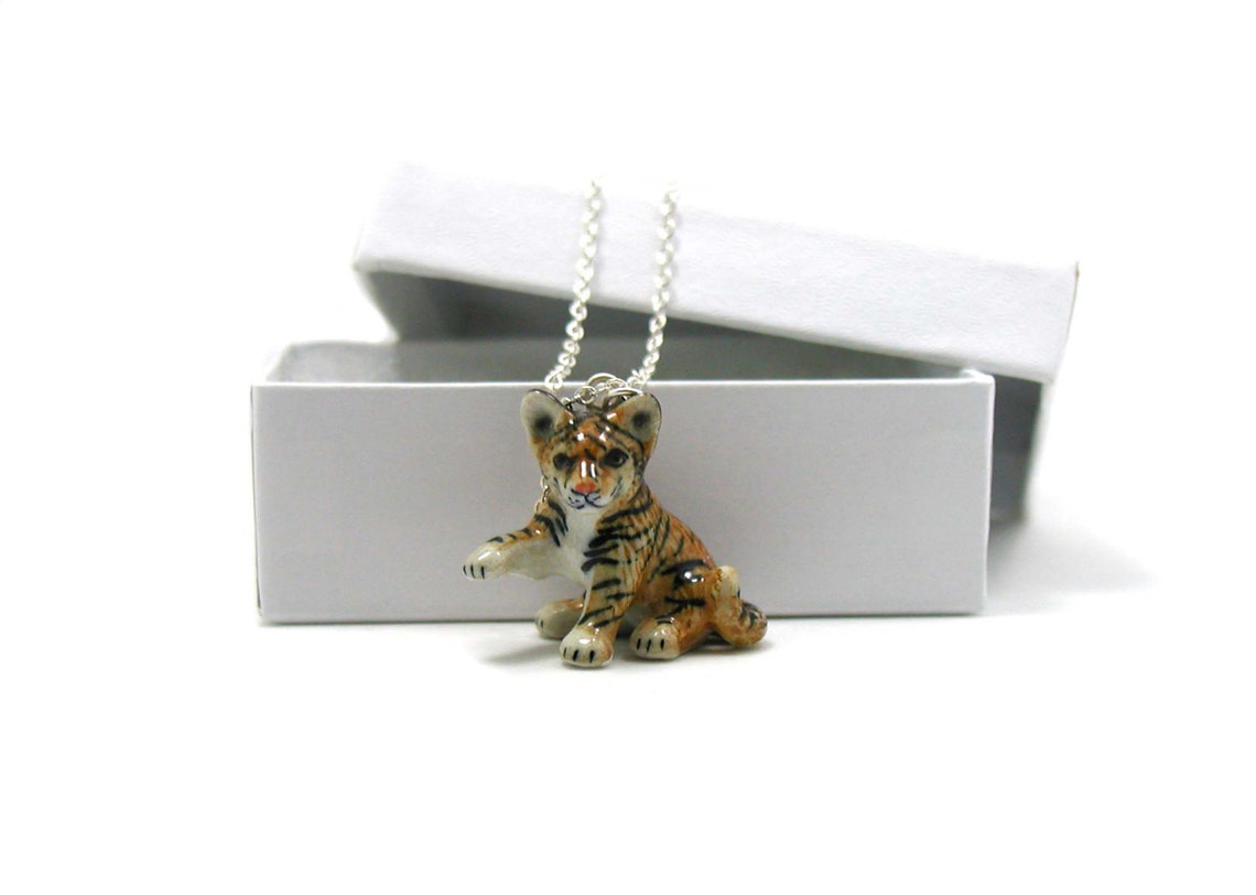 Tiger Cub Necklace Charm Necklace Charm Jewelry Tiger Cub Etsy