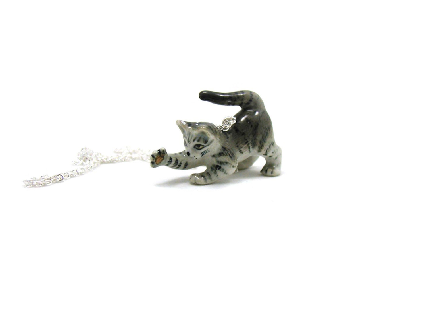 Kitten Necklace Charm Necklace Charm Jewelry Kitten | Etsy