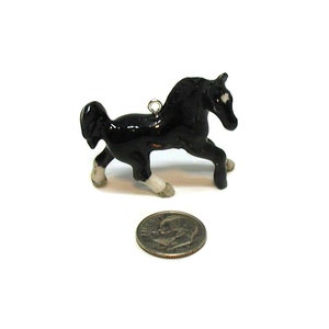Black Horse Necklace, Black Stallion Necklace, Horse Jewelry, Black Horse Pendant, Black Stallion Charm, Equestrian Necklace, Horse Lover image 2