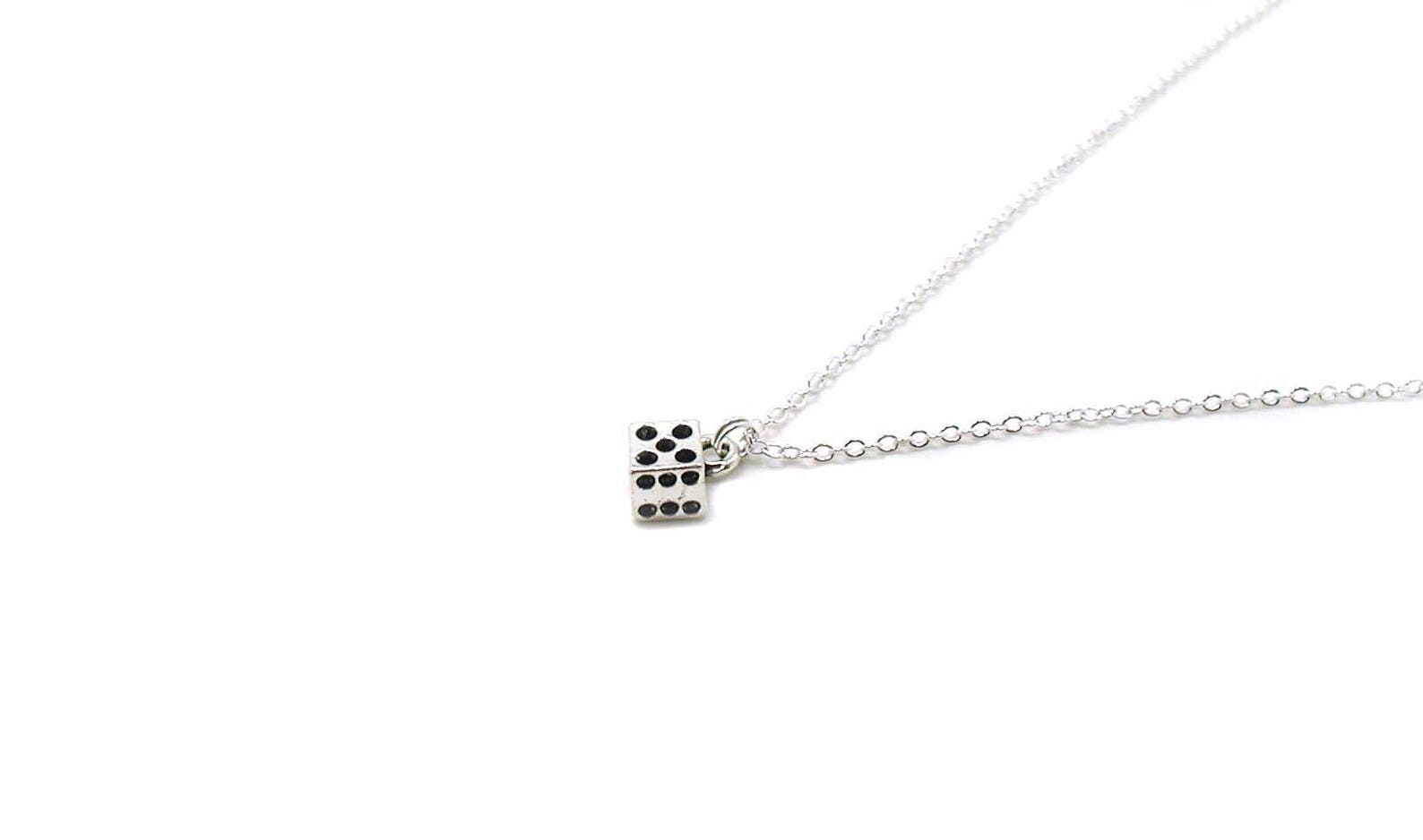 Dice Necklace, Gambling Necklace, Dice Pendant, Dice Jewelry, Silver ...