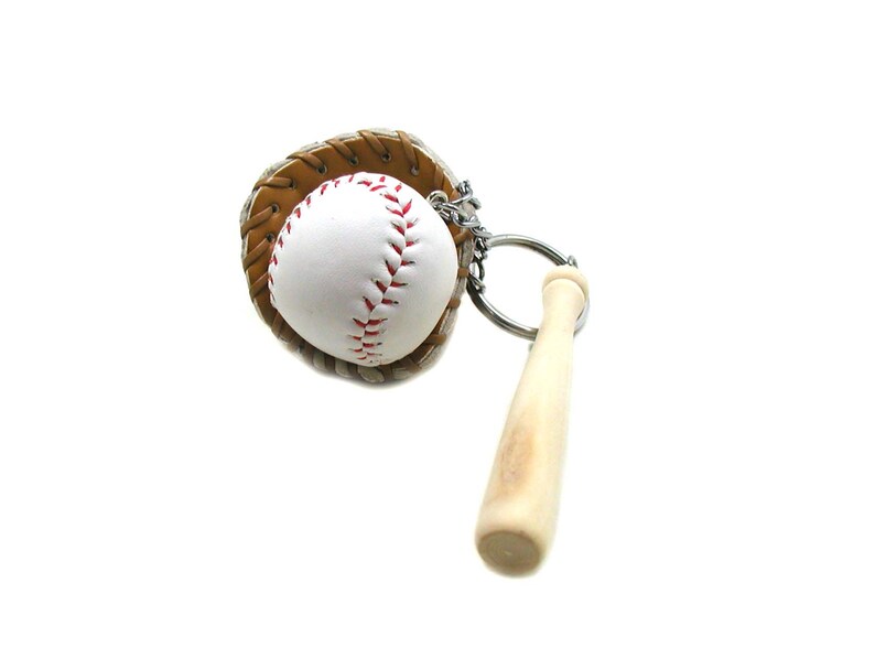 Baseball Keychain Baseball Key Ring Sports Keychain Etsy
