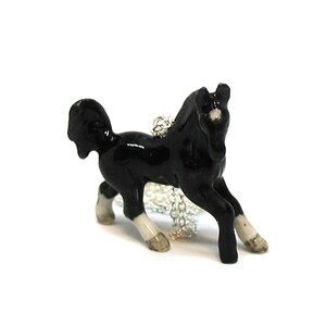 Black Horse Necklace, Black Stallion Necklace, Horse Jewelry, Black Horse Pendant, Black Stallion Charm, Equestrian Necklace, Horse Lover image 3