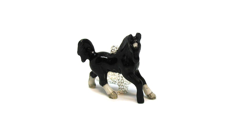 Black Horse Necklace, Black Stallion Necklace, Horse Jewelry, Black Horse Pendant, Black Stallion Charm, Equestrian Necklace, Horse Lover image 3