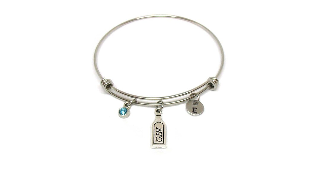 Gin Bottle Bracelet, Gin Bangle, Alcohol Jewelry, Expandable Bracelet ...