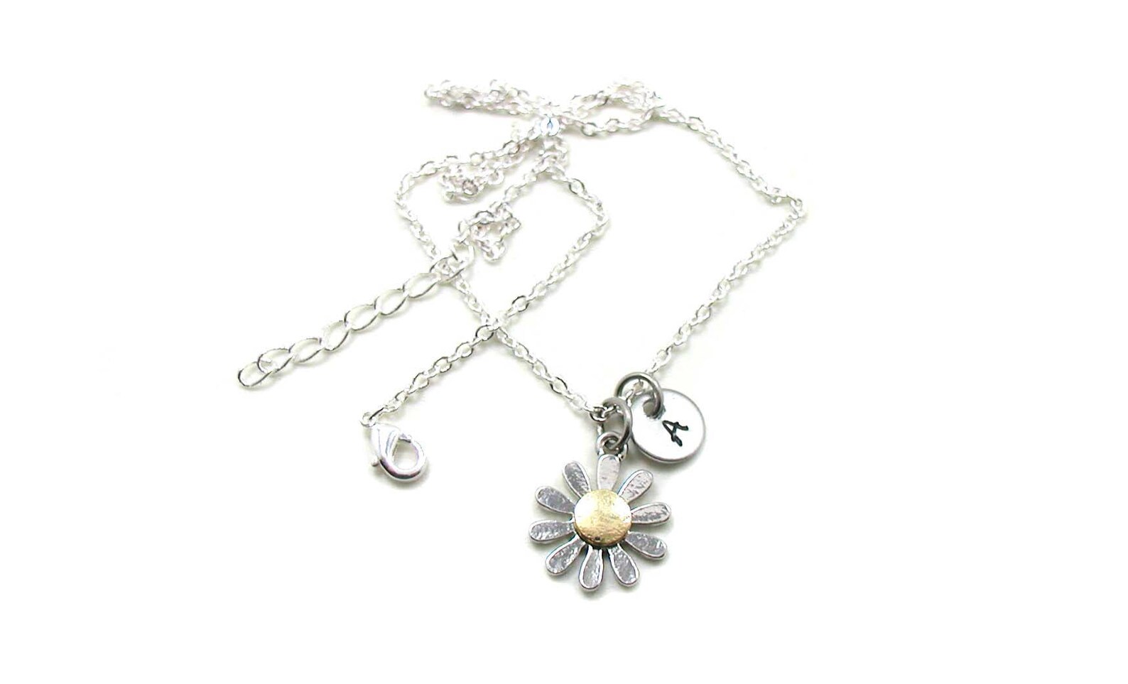 Daisy Necklace Daisy Charm Necklace Daisy Jewelry Daisy Etsy