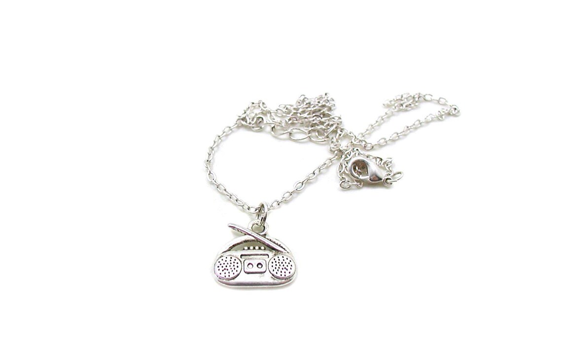 Boombox Necklace Dainty Necklace Boombox Charm Cassette Etsy