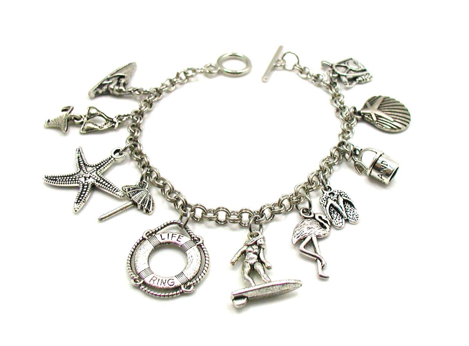 Beach Charm Bracelet Beach Bracelet Swimming Bracelet Etsy