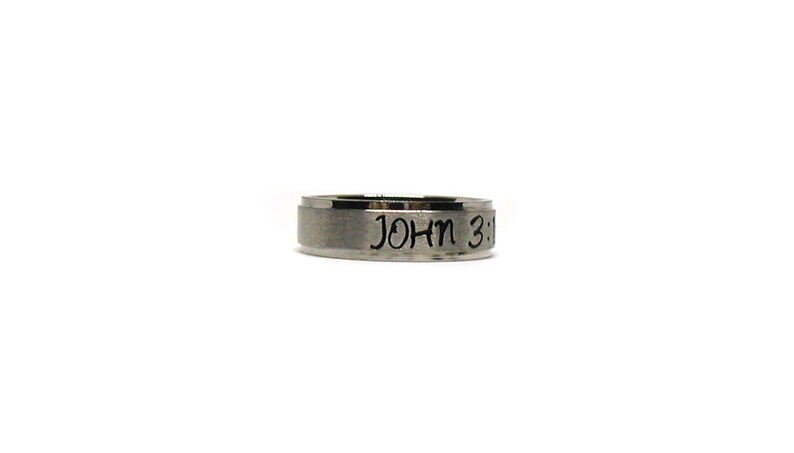 John 3:16 Ring Scripture Ring Stainless Ring Stainless - Etsy