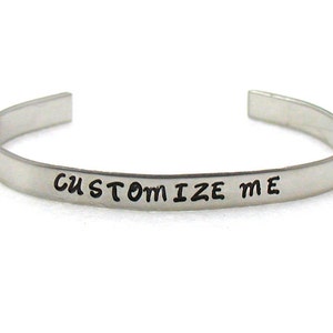 Customized Bracelet Cuff, Personalized Bracelet Cuff, Aluminum Cuff, Custom Cuff, Hand Stamped Cuff, Best Friends Cuff, Personalized Cuff