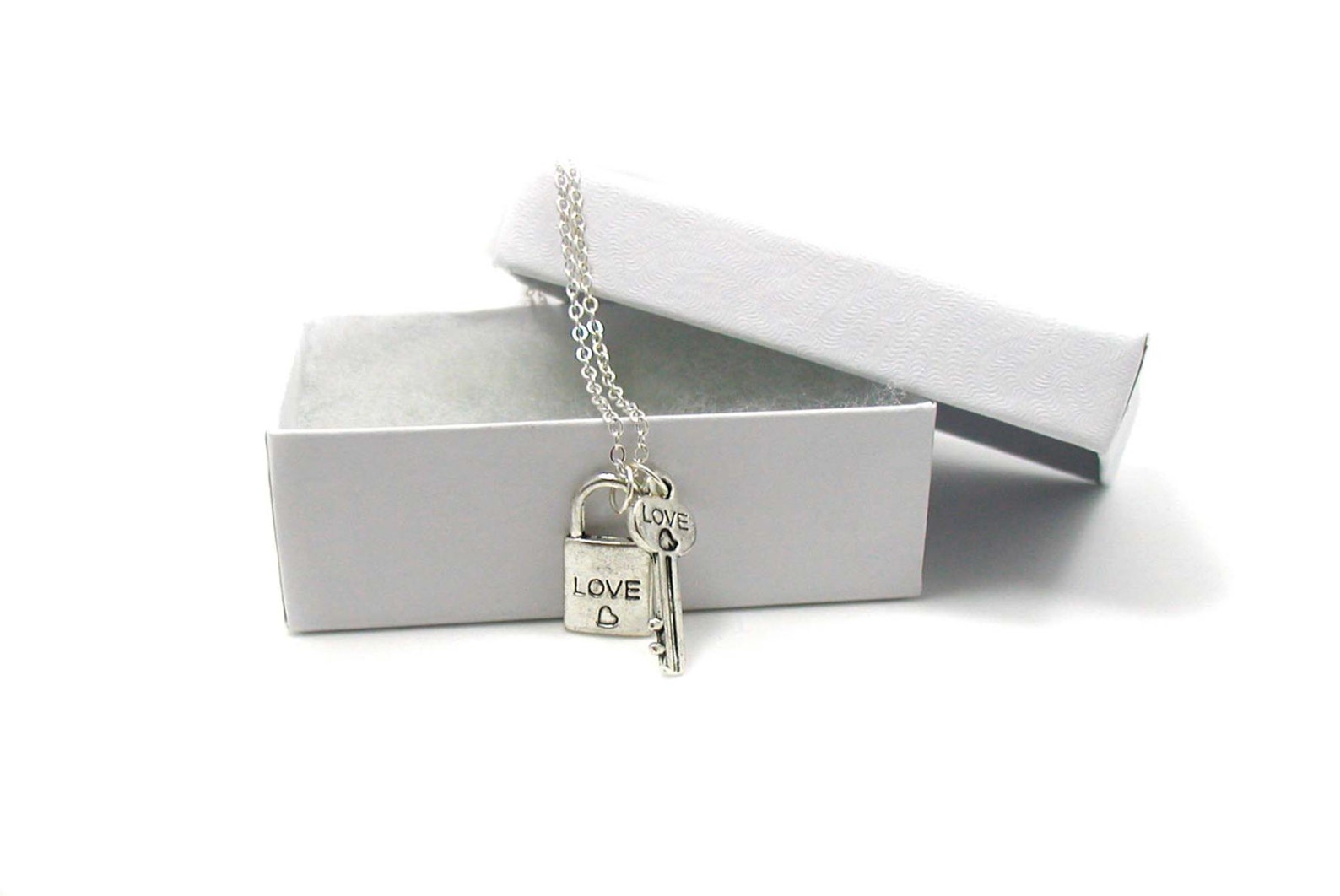 Lock and Key Necklace Lock and Key Charm Dainty Necklace Etsy