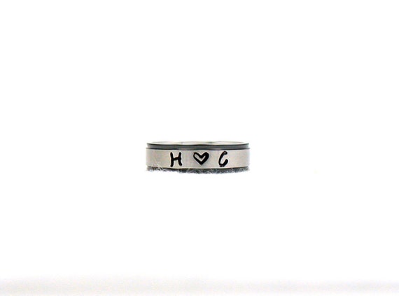 Initial Ring Phrase Ring Stainless Steel Ring Name Ring | Etsy