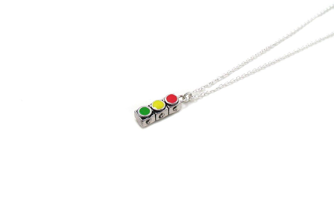 Traffic Signal Necklace Traffic Light Necklace Stoplight Etsy