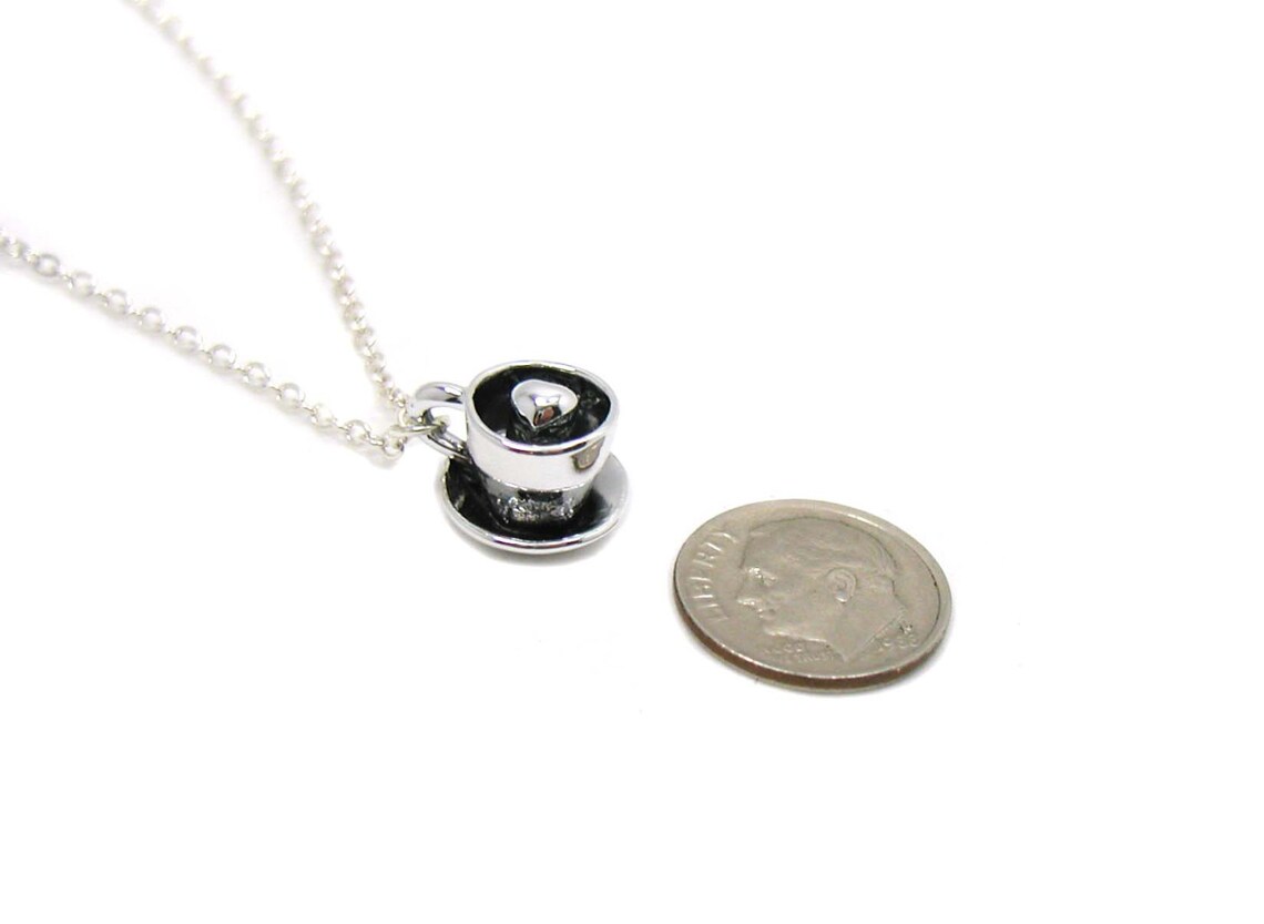 Coffee Cup Necklace Cafe Necklace Latte Necklace Cup of Etsy