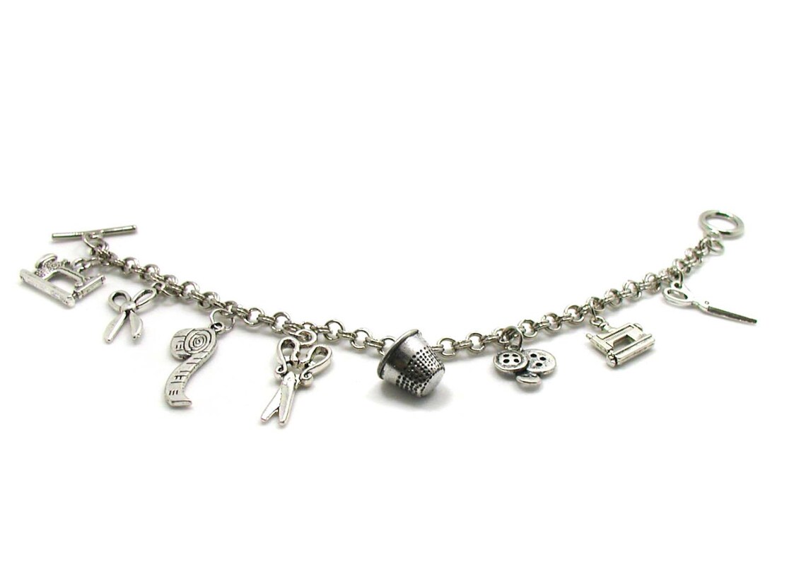 Sewing Charm Bracelet Sewing Bracelet Crafting Charm Etsy UK