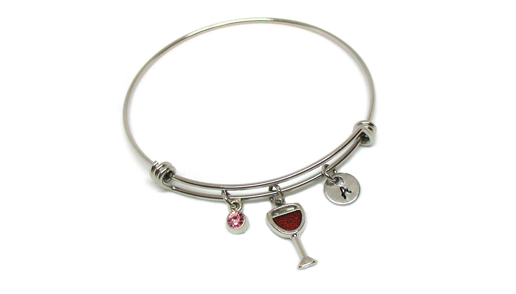 Red Wine Glass Bracelet Red Wine Glass Bangle Wine Jewelry Etsy