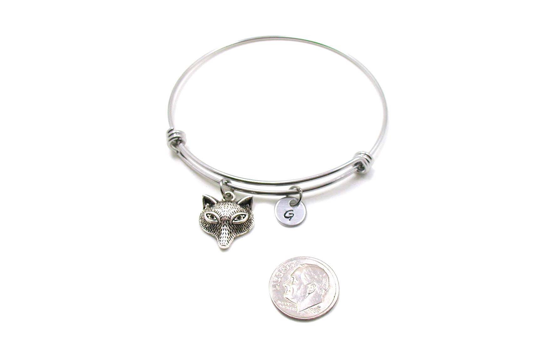 Fox Charm Bracelet Fox Bangle Bracelet Fox Jewelry Fox Etsy España