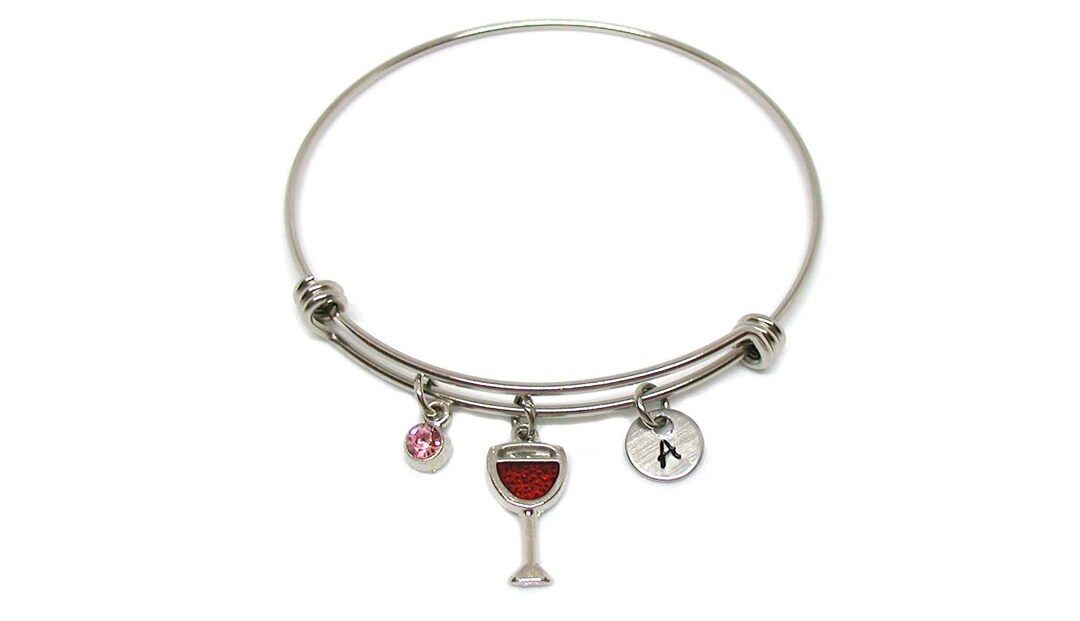 Red Wine Glass Bracelet Red Wine Glass Bangle Wine Jewelry Etsy UK