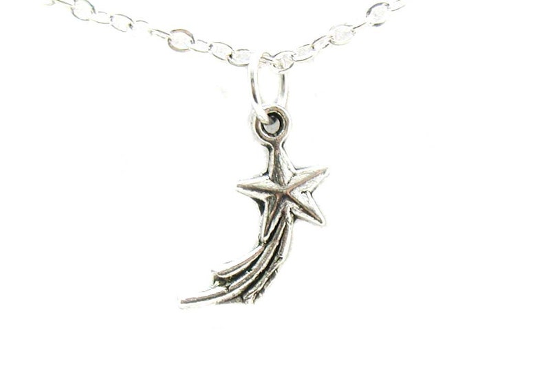 Hanging Shooting Star Necklace with CZ
