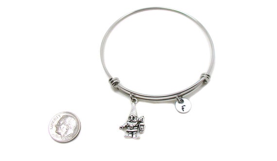 Garden Gnome Bracelet Garden Gnome Bangle Silver Garden Gnome