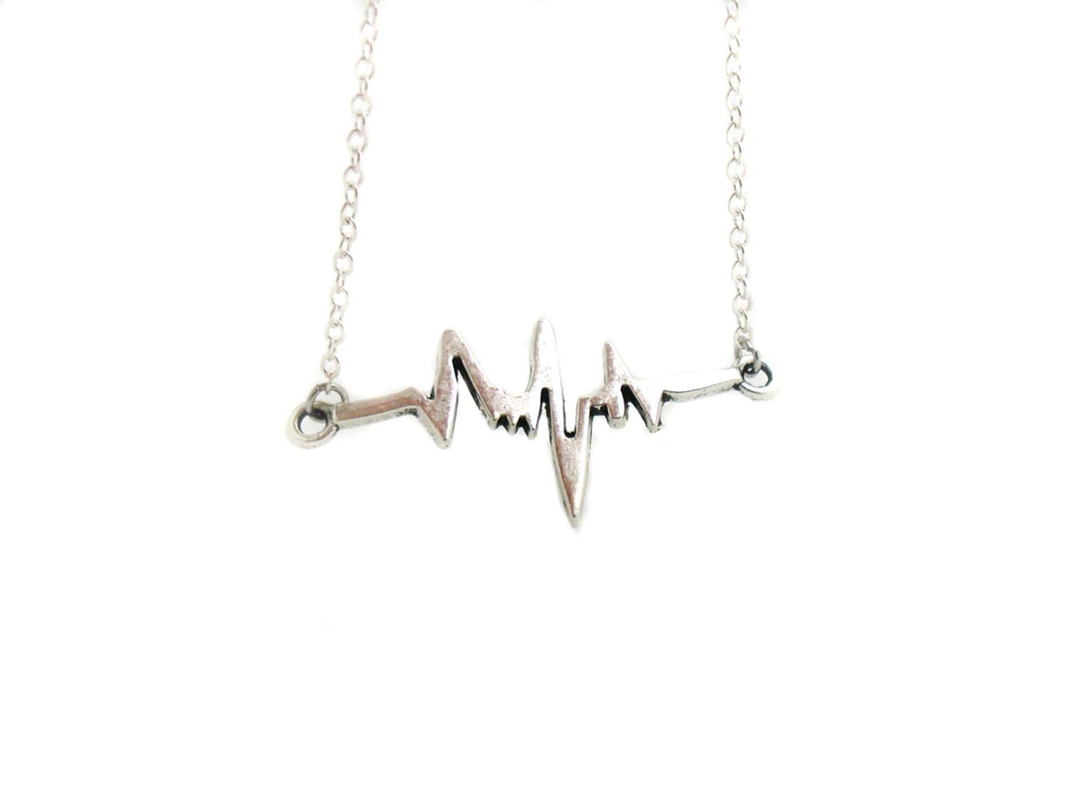 Heartbeat Necklace EKG Necklace Charm Jewelry Heartbeat Etsy