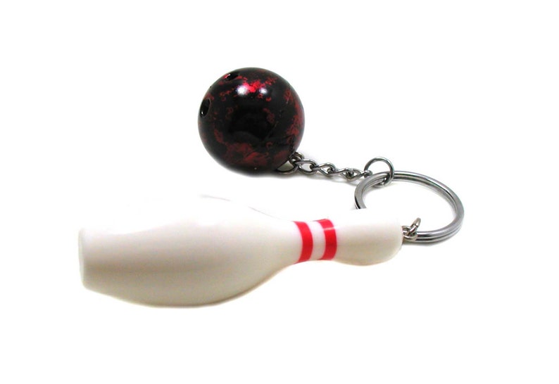 Red Bowling Ball Keychain Bowling Key Ring Sports Keychain Etsy