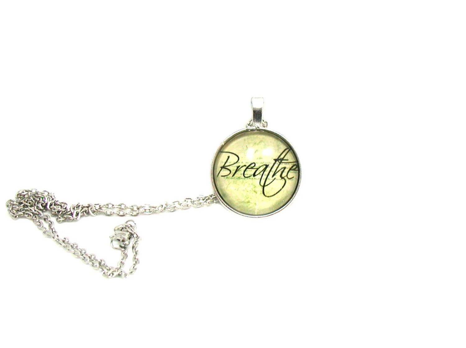 Breathe Necklace Breathe Pendant Breathe Charm Necklace | Etsy