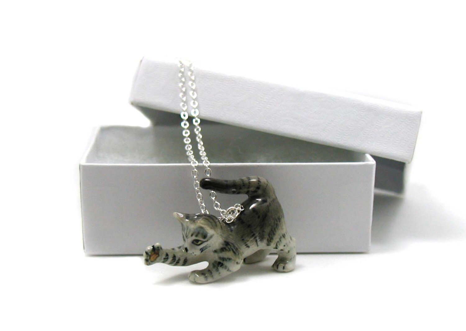 Kitten Necklace Charm Necklace Charm Jewelry Kitten | Etsy